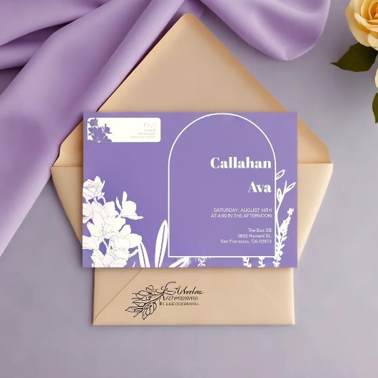 Elegante Paarse Bloemen Paar Namen & Etiket