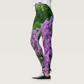 Elegante paarse bloemen paarse lila's leggings (Links)