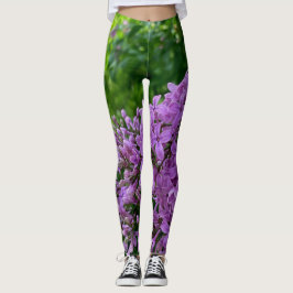 Elegante paarse bloemen paarse lila's leggings