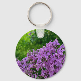 Elegante paarse bloemen paarse lila's sleutelhanger
