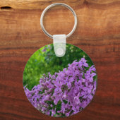 Elegante paarse bloemen paarse lila's sleutelhanger (Voorkant)