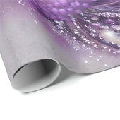 Elegante Paarse Bloemen & Parel Cadeaupapier (Rol Hoek)