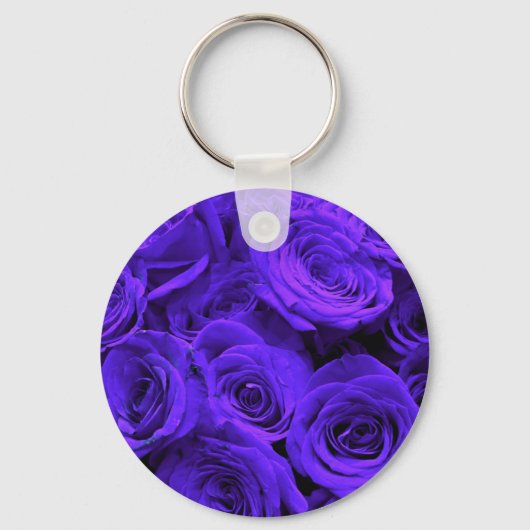 Elegante paarse bloemen rozen sleutelhanger (Voorkant)