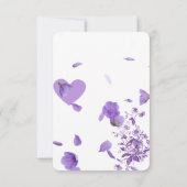 Elegante Paarse Bloemen RSVP Wedding Kaart – Moon  (Achterkant)
