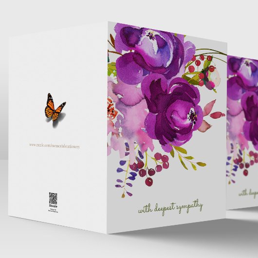 Elegante Paarse Bloemen Sympathie Kaart