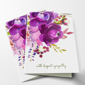 Elegante Paarse Bloemen Sympathie Kaart