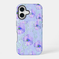 Elegante Paarse Bloemen Telefoonhoes – Botanische