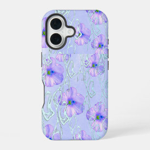 Elegante Paarse Bloemen Telefoonhoes – Botanische iPhone 16 Hoesje