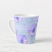 Elegante Paarse Bloemen Telefoonhoes – Botanische  Latte Mok (Linkerhoek)