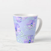 Elegante Paarse Bloemen Telefoonhoes – Botanische  Latte Mok (Rechterhoek)