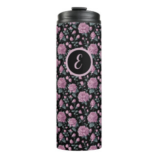 Elegante Paarse Bloemen Thermische Tumbler met Ini Thermosbeker