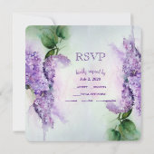 Elegante paarse bloemen trouw-RSVP Kaart (Achterkant)