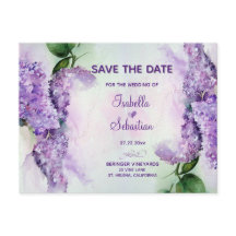 Elegante paarse bloemen Trouw save the date