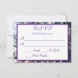 Elegante Paarse Bloemen Trouwantwoord RSVP Kaartje