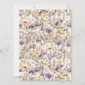 Elegante Paarse Bloemen Trouwfoto Tafelnummer (Achterkant)