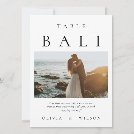 Elegante Paarse Bloemen Trouwfoto Tafelnummer (Voorkant)