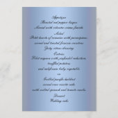 Elegante Paarse Bloemen Vlinder Bruiloft Menu Kaar (Achterkant)