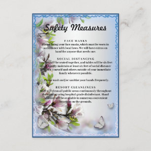 Elegante Paarse Bloemen Vlinder Veiligheidsmaatreg Informatiekaartje