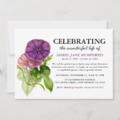 Elegante Paarse bloemen Waterverf begrafenis Kaart (Voorkant)