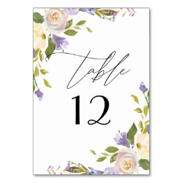 Elegante Paarse bloemen Waterverf kalligrafie Kaart