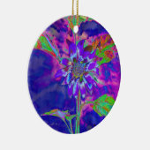 Elegante paarse bloemen zonnebloem keramisch ornament (Rechts)