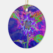 Elegante paarse bloemen zonnebloem keramisch ornament (Links)