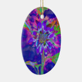 Elegante paarse bloemen zonnebloem keramisch ornament (Rechts)