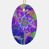 Elegante paarse bloemen zonnebloem keramisch ornament (Links)