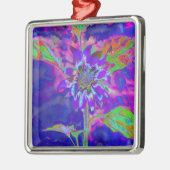 Elegante paarse bloemen zonnebloem metalen ornament (Links)