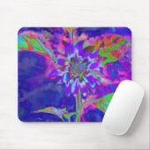 Elegante paarse bloemen zonnebloem muismat (Met muis)