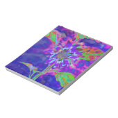 Elegante paarse bloemen zonnebloem notitieblok (Linkerzijde)