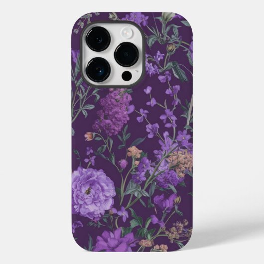 Elegante Paarse bloemenachtergrond Case-Mate iPhone Case (Achterkant)