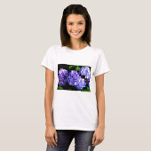 Elegante paarse bloemenblauwe paarse hortensia's t-shirt (Voorkant volledig)