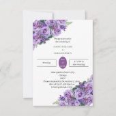 Elegante Paarse bloemenbruiloft Kaart (Voorkant)