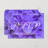 Elegante paarse bloemenhortensia RSVP Save The Date (Voorkant / Achterkant)