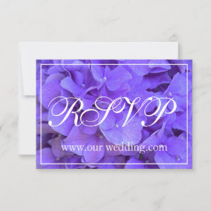 Elegante paarse bloemenhortensia RSVP Save The Date