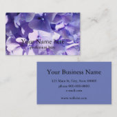 Elegante Paarse bloemenhortensia Visitekaartje (Voorkant / Achterkant)