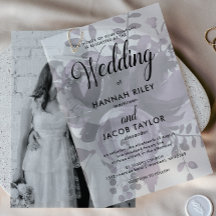 Elegante Paarse bloemenkalligrafie bruiloft