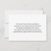 Elegante Paarse bloemenkrans sympathie bedankt (Achterkant)