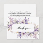 Elegante Paarse bloemenkrans sympathie bedankt (Voorkant / Achterkant)