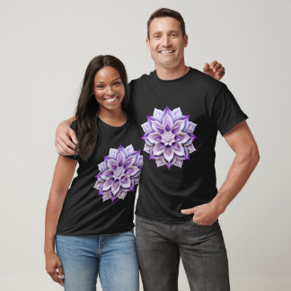 Elegante Paarse bloemenmandala – ingewikkelde bloe T-shirt