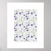 Elegante Paarse bloemenmotief art print (Voorkant)