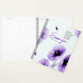 Elegante Paarse Bloemenspiraal Planner Aanpasbaar (Display)