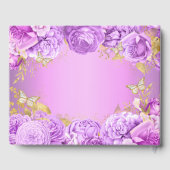 Elegante Paarse Bloemenvlinder thema quinceanera Gastenboek (Achterkant)