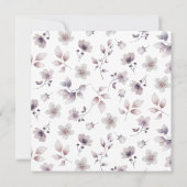 Elegante Paarse Bloemige Bruiloft Kaart (Achterkant)