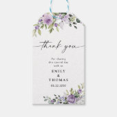 Elegante Paarse Bloemige Cadeaubijsluiter Cadeaulabel (Voorkant)