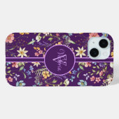 Elegante Paarse Bloemige Gepersonaliseerde  Case-Mate iPhone Case (Achterkant (horizontaal))