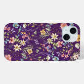Elegante Paarse Bloemige Gepersonaliseerde  Case-Mate iPhone Case (Achterkant (horizontaal))