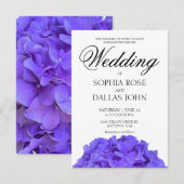 Elegante paarse bloemige hortensia Huwelijk Kaart (Voorkant / Achterkant)