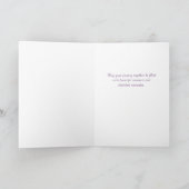 Elegante Paarse Bloemige Persoonlijke Trouwdag Kaart (Binnen)